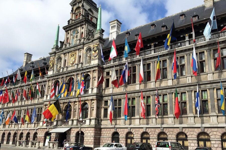 Antwerp Beer Tour - The Steen and Madonna figures along the route