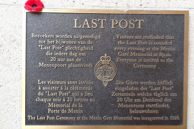 Flanders World War I Battlefields Private Tour from Brussels - Ypres: lunch and a pause in the middle of the day