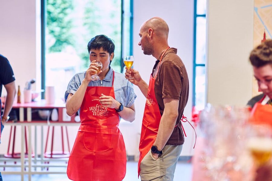 Ghent: Belgian Waffle-Making Workshop with Beer Tasting - Toppings, portions, and the leftover question